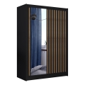 Kleiderschrank mit Spiegel SANTINO 150x215 cm schwarz/Craft-Eiche