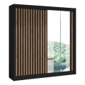 Kleiderschrank mit Spiegel SANTINO 203x215x61 cm schwarz/Craft-Eiche