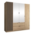 Kleiderschrank mit Spiegel VISTA 200x215 cm Eiche Artisan/Grafit