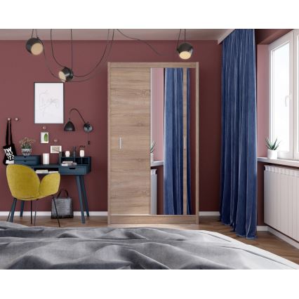 Kleiderschrank mit Spiegel SABRINA 120x215 cm Sonoma-Eiche
