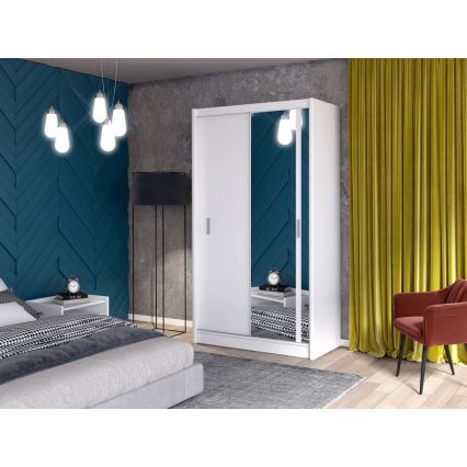 Kleiderschrank mit Spiegel SABRINA 150x215 cm Weiß