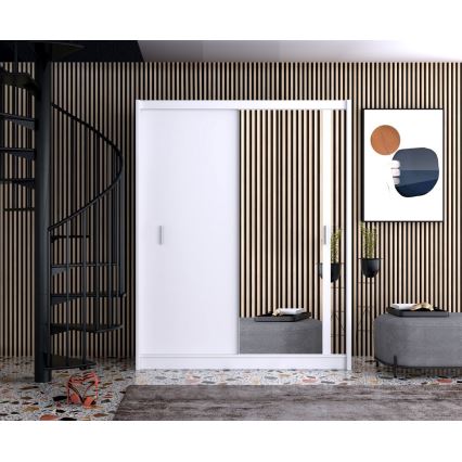 Kleiderschrank mit Spiegel SABRINA 180x215 cm Weiß