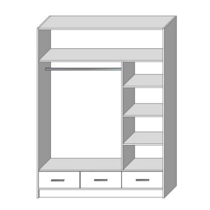 Kleiderschrank mit Spiegel SANNA 150x215 cm Sonoma-Eiche