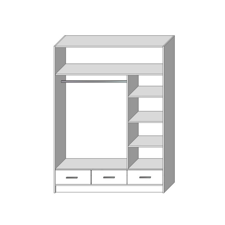 Kleiderschrank mit Spiegel SANNA 150x215 cm Sonoma-Eiche