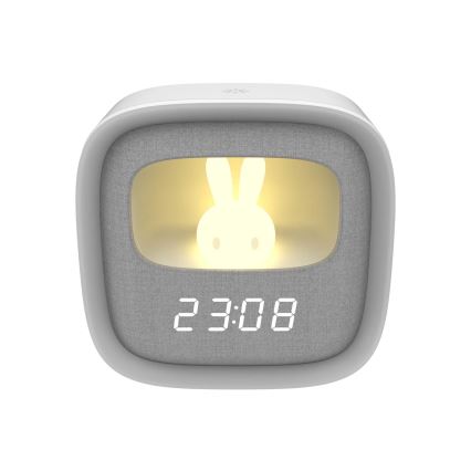 Kleine dimmbare LED-Nachtleuchte mit Wecker BUNNY LED/1,2W/5V 3000K