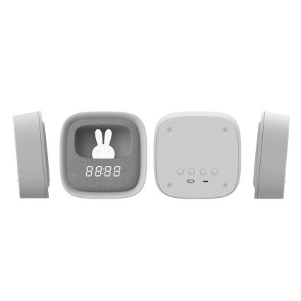 Kleine dimmbare LED-Nachtleuchte mit Wecker BUNNY LED/1,2W/5V 3000K