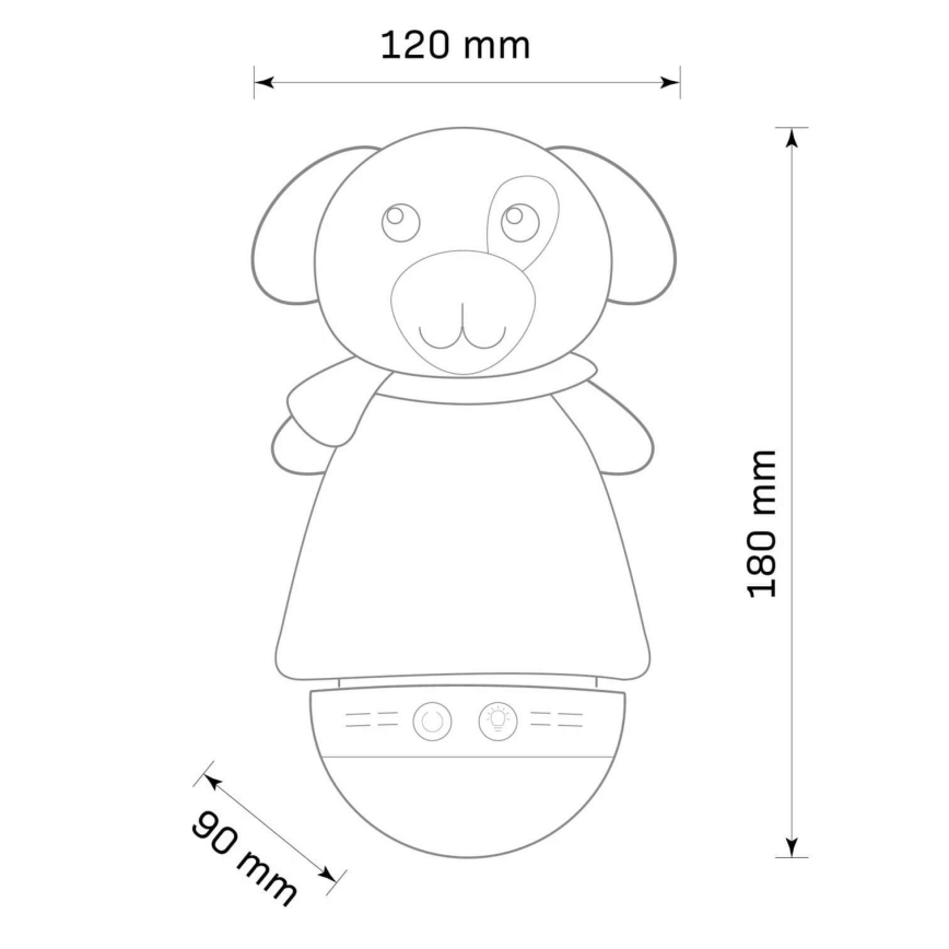 Kleine LED-RGB-Nachtleuchte für Kinder mit Melodie3xAAA/5V Hündchen
