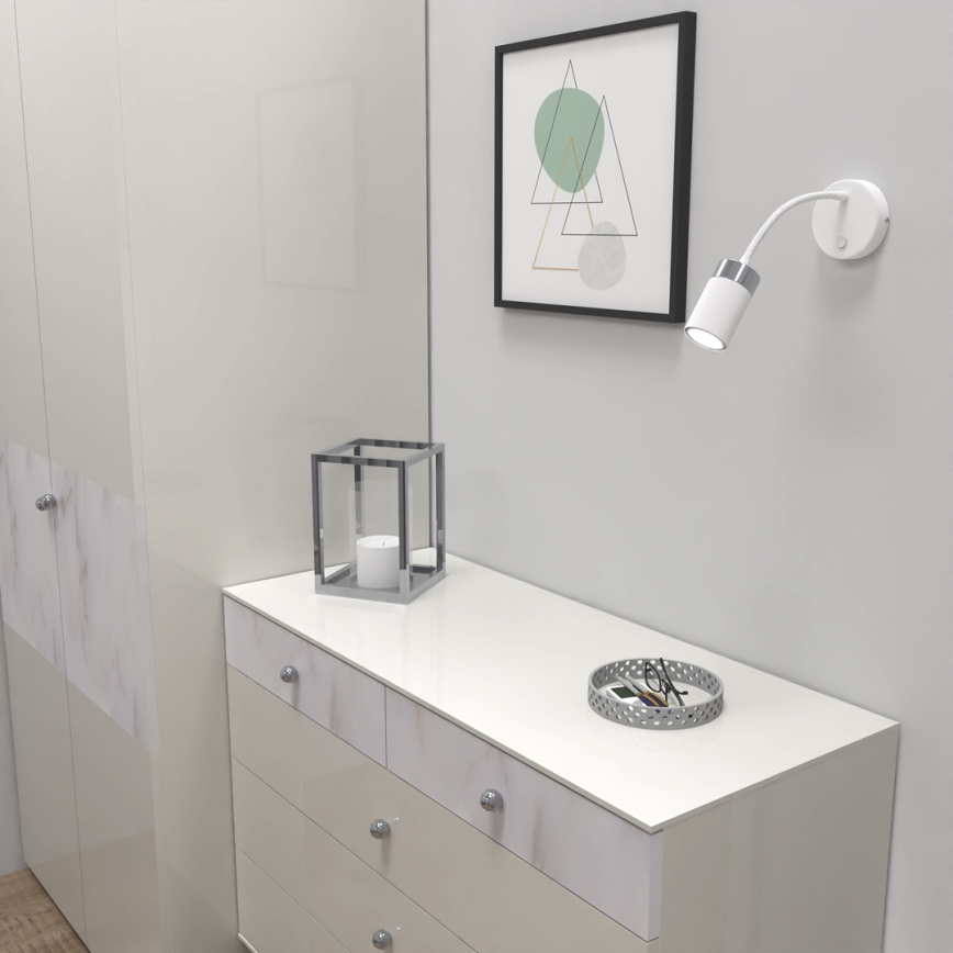 Kleine Wandlampe JOKER 1xGU10/8W/230V weiß/mattes Chrom