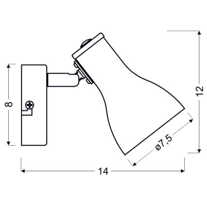 Kleine Wandlampe JULIE 1xE14/40W/230V grau