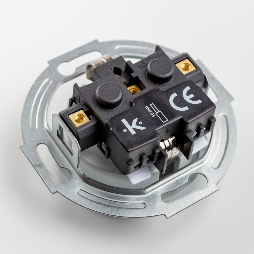 Kliklap - 3-fach Retro-Steckdose für den Innenbereich mit Rahmen SCHUKO 230 V grau