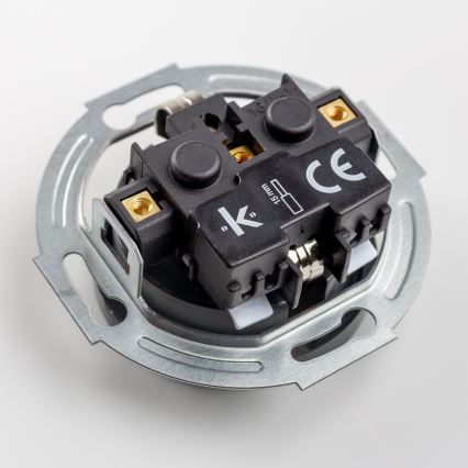 Kliklap - Dreifach-Retro-Haushaltssteckdose mit Rahmen, SCHUKO, 230 V, Anthrazit