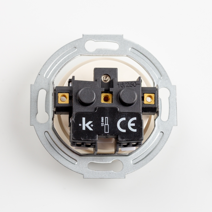 Kliklap - Dreifach-Retro-Steckdose für den Wohnbereich mit Rahmen 230V beige