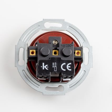 Kliklap - Dreifach-Retro-Steckdose mit Rahmen, 230V, braun