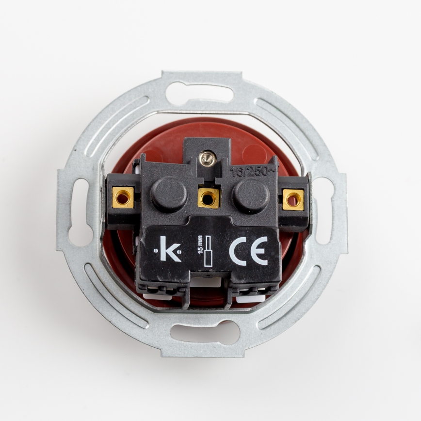 Kliklap - Dreifach-Retro-Steckdose mit Rahmen, 230V, braun