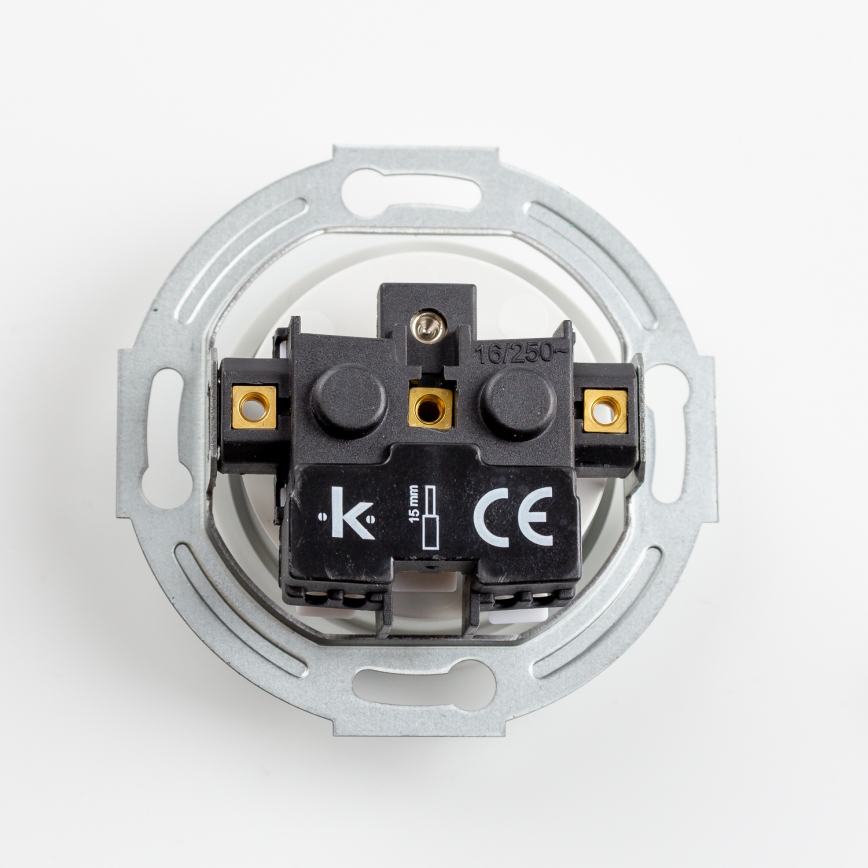 Kliklap - Dreifach-Retro-Wandsteckdose mit Rahmen, 230 V, schneeweiß