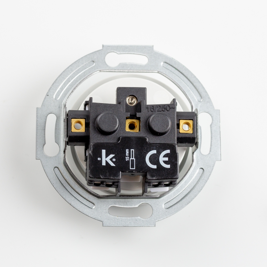 Kliklap - Dreifach‑Retro‑Steckdose für den Wohnbereich mit Rahmen, 230 V, weiße Keramik