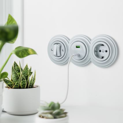 Kliklap - Retro-Abschlussrahmen aus Keramik, weiß