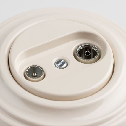 Kliklap - Retro-Anschlussdose TV+R (Enddose) mit Rahmen, beige