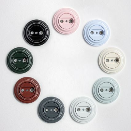 Kliklap - Retro Antennenanschlussdose TV+R (Enddose) mit schneeweißem Rahmen