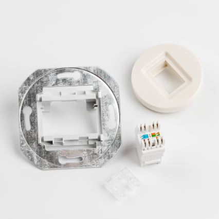 Kliklap - Retro-Datenanschluss mit Rahmen, beige