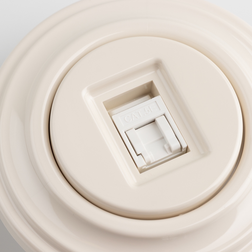 Kliklap - Retro-Datenanschluss mit Rahmen, beige