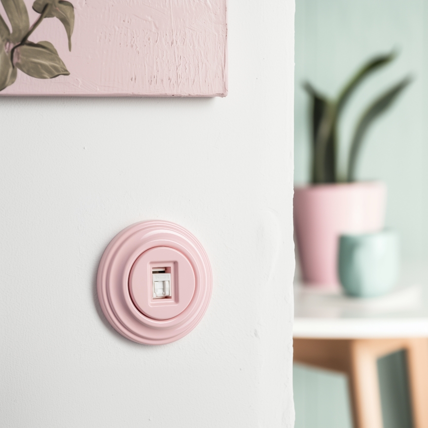 Kliklap - Retro-Datendose mit Rahmen, altrosa