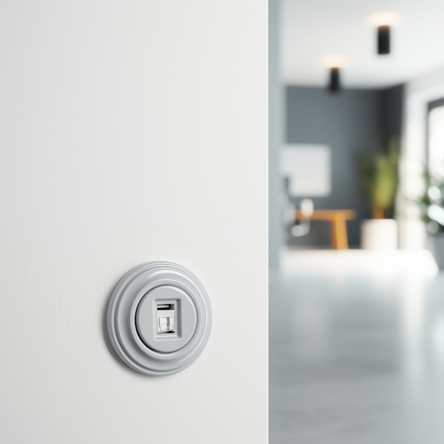 Kliklap - Retro-Datendose mit Rahmen, grau