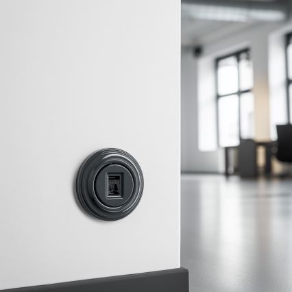 Kliklap - Retro-Datendose mit Rahmen in Anthrazit