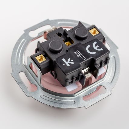 Kliklap – Retro-Einpolschalter Nr. 1 und SCHUKO-Steckdose 230 V mit Rahmen, Altrosa