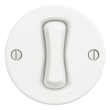 Kliklap - Retro-einpoliger Schalter ohne Rahmen Nr. 1 Schneeweiß