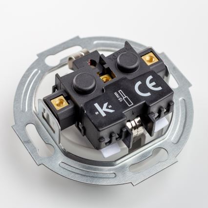 Kliklap – Retro-Einpolschalter Nr. 1 und SCHUKO-Steckdose 230 V mit Rahmen, keramikweiß