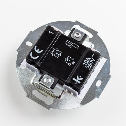 Kliklap – Retro-Einpolschalter Nr. 1 und SCHUKO-Steckdose 230 V mit Rahmen, keramikweiß