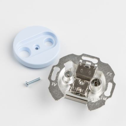 Kliklap - Retro-Enddose TV+R mit Rahmen, blau