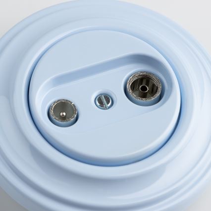 Kliklap - Retro-Enddose TV+R mit Rahmen, blau