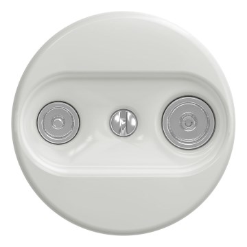 Kliklap - Retro Enddose TV+R Teilnehmerdose ohne Rahmen Weiß