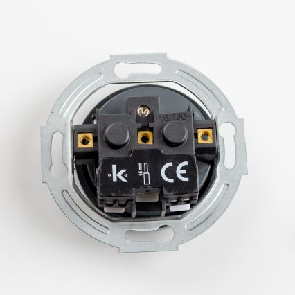 Kliklap - Retro-Haushaltssteckdose mit Rahmen, 230 V, Anthrazit