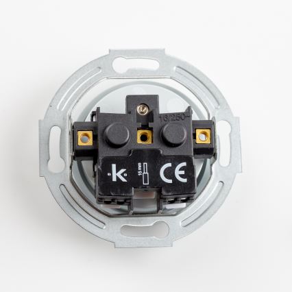 Kliklap - Retro-Haushaltssteckdose mit Rahmen 230V grau