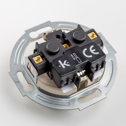 Kliklap - Retro Haushaltssteckdose mit Rahmen SCHUKO 230V/16A beige