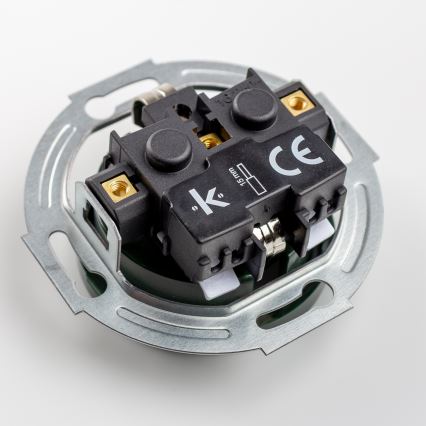 Kliklap - Retro-Haushaltssteckdose mit Rahmen, SCHUKO 230V/16A, grün