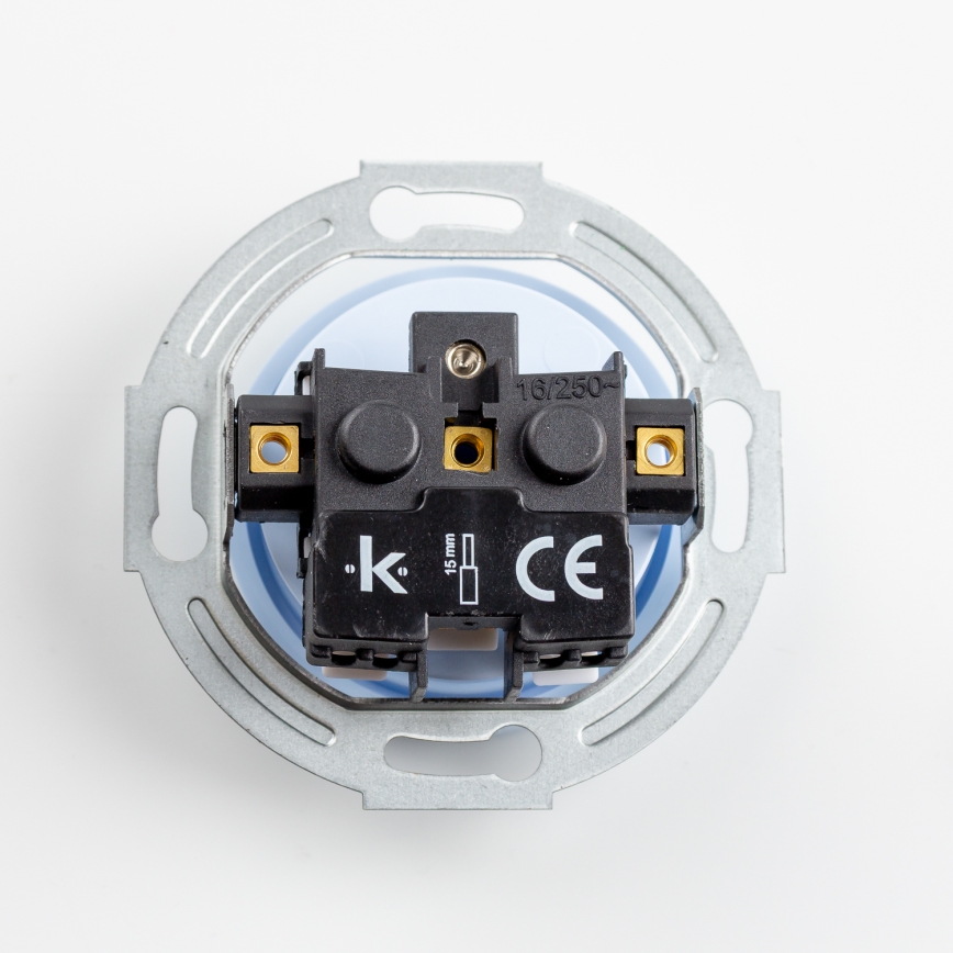 Kliklap - Retro-Haushaltssteckdose, rahmenlos, 230 V, blau