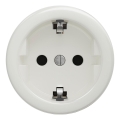 Kliklap - Retro-Haushaltssteckdose, rahmenlos, SCHUKO 230 V/16 A, Keramikweiß