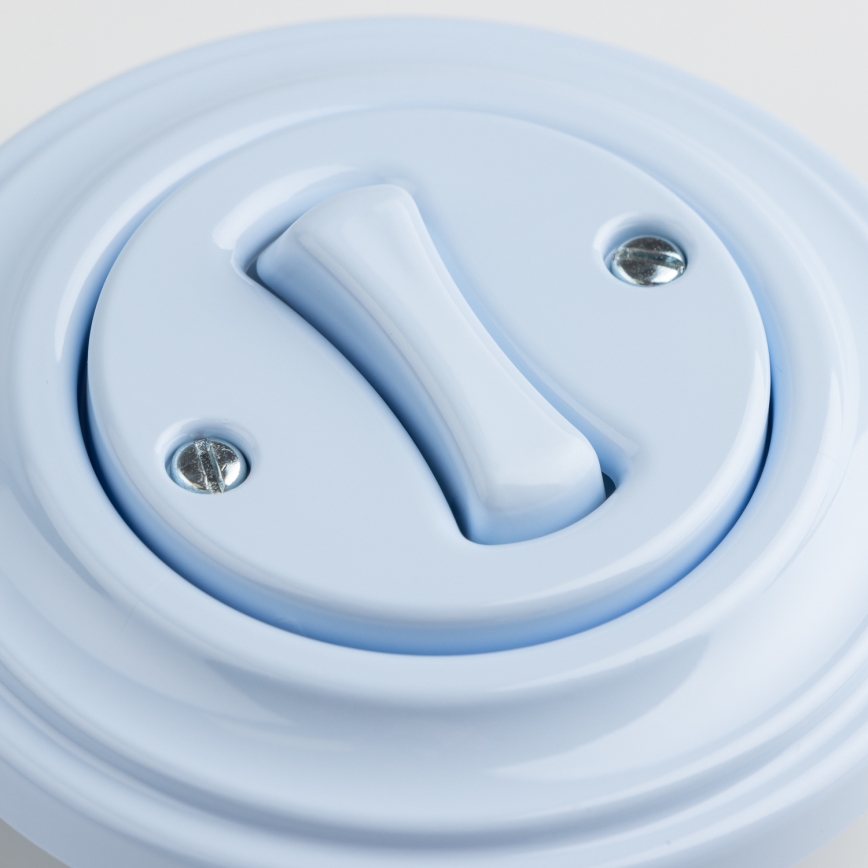 Kliklap - Retro-Kreuzschalter mit Rahmen Nr. 7, blau