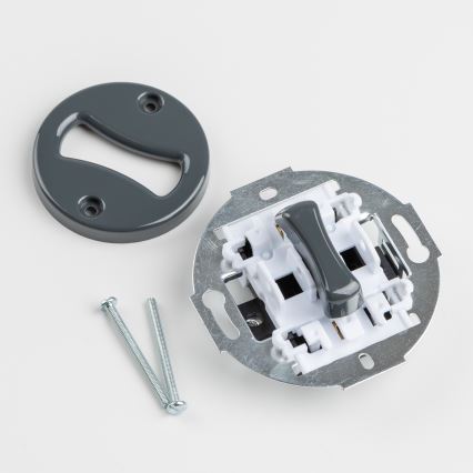 Kliklap - Retro-Kreuzschalter mit Rahmen Nr. 7 in Anthrazit