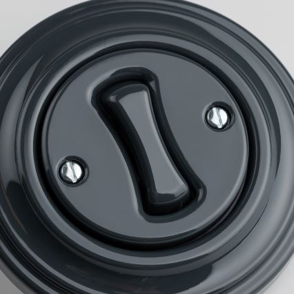 Kliklap - Retro-Kreuzschalter mit Rahmen Nr. 7 in Anthrazit