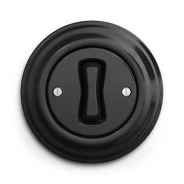 Kliklap - Retro-Kreuzschalter mit Rahmen Nr. 7 schwarz