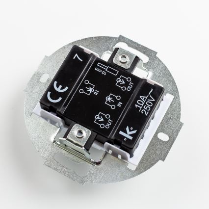 Kliklap - Retro-Kreuzschalter mit Rahmen Nr. 7, weiße Keramik