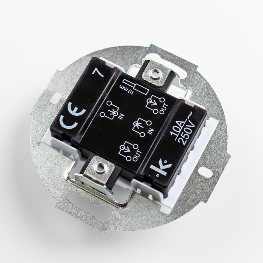 Kliklap - Retro-Kreuzschalter mit Rahmen Nr. 7, weiße Keramik