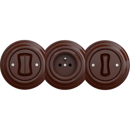 Kliklap - Retro Kreuzschalter ohne Rahmen Nr. 7 ohne Rahmen Braun