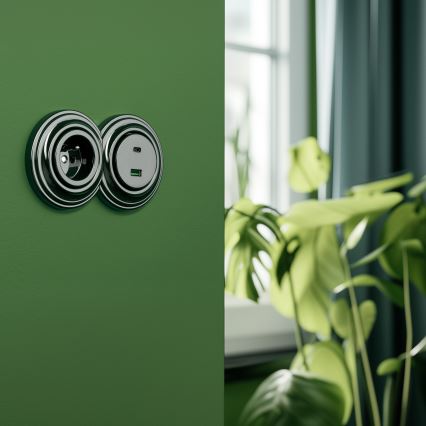 Kliklap - Retro-Rahmen, außen, grün