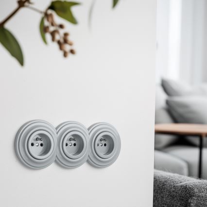 Kliklap - Retro-Rahmen, mittig, grau